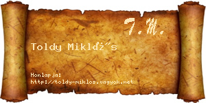 Toldy Miklós névjegykártya