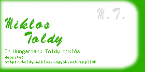 miklos toldy business card