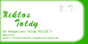 miklos toldy business card